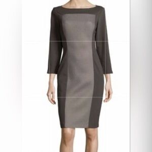 Lafayette 148 New York Gorgeous Linen Straight Sheath Pencil  dress long sleeved
